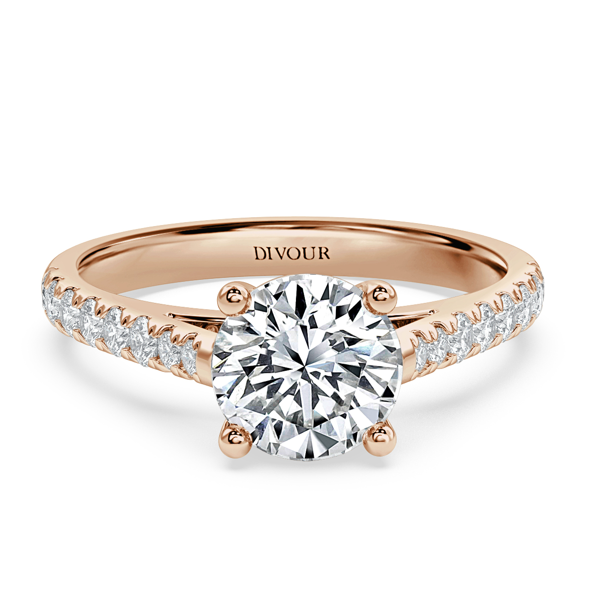 Micro Set Round Diamond Engagement Ring