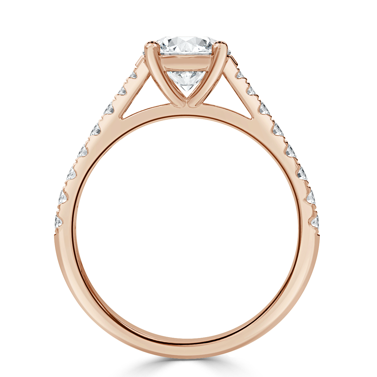Micro Set Round Diamond Engagement Ring