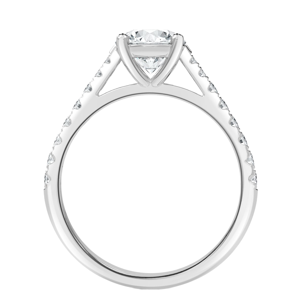 Micro Set Round Diamond Engagement Ring