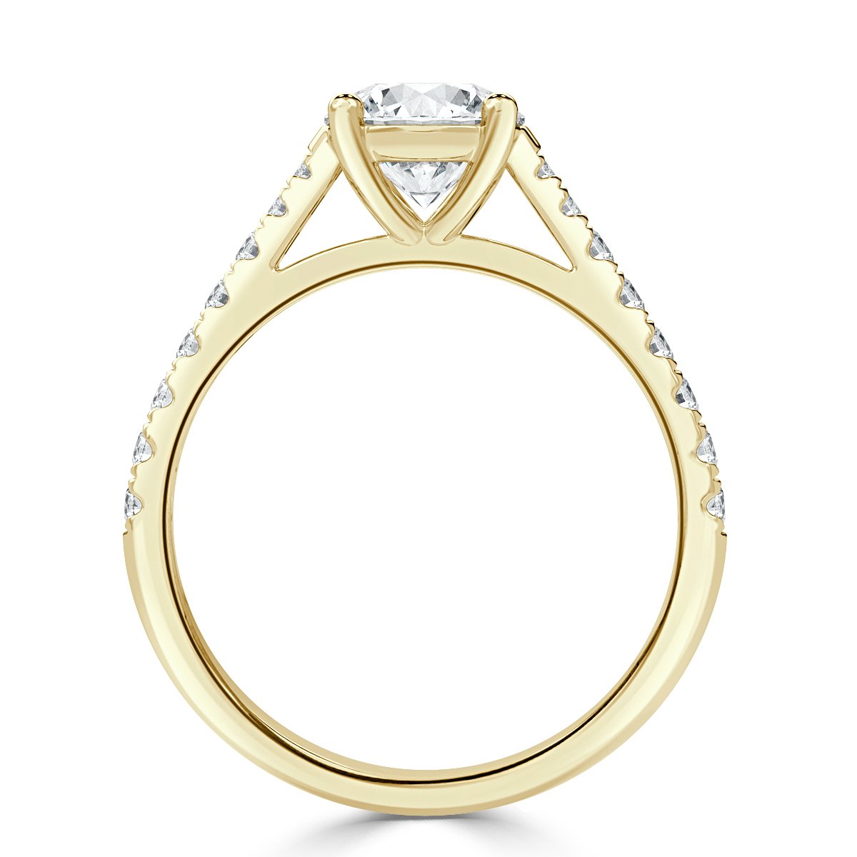 Micro Set Round Diamond Engagement Ring