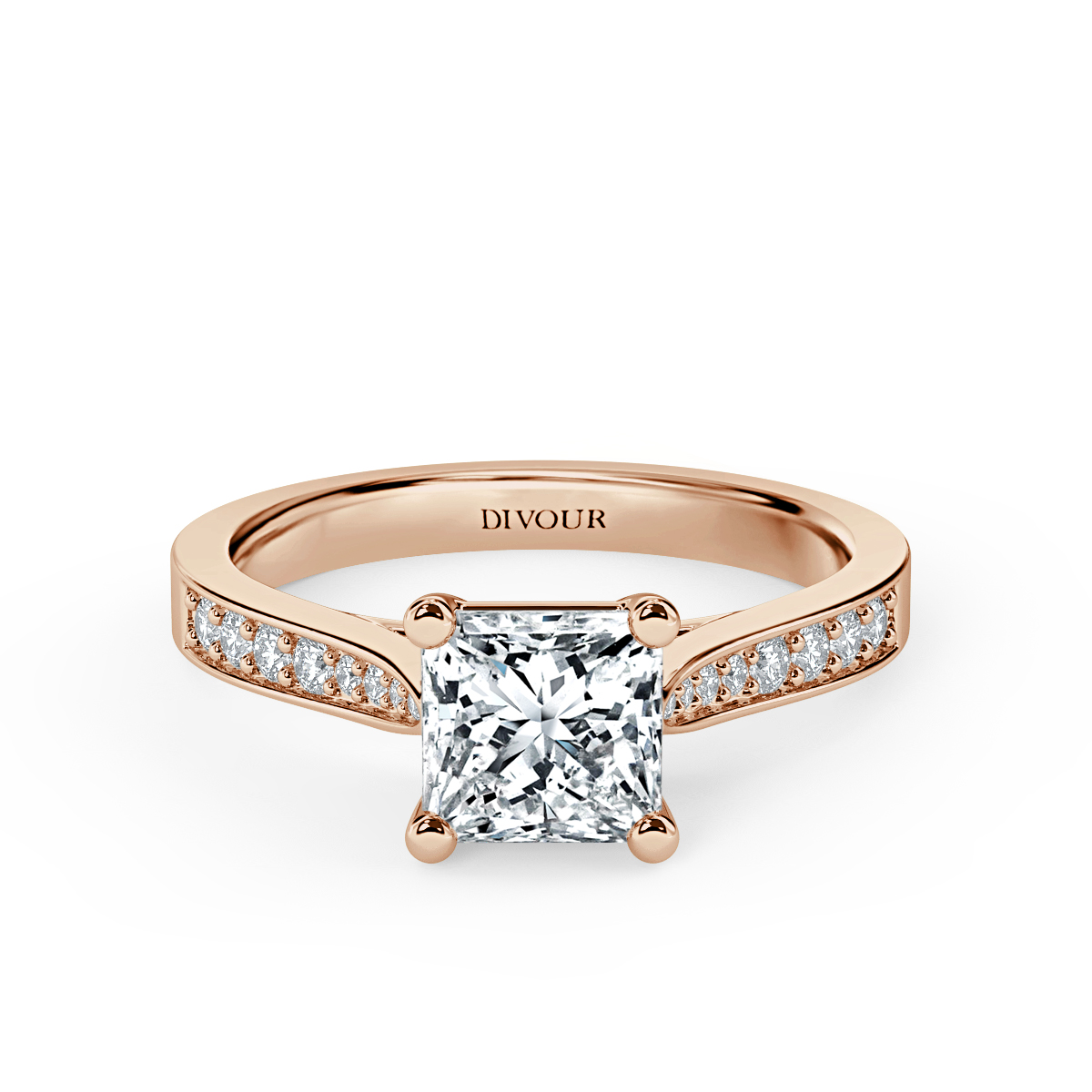 Thread set Princess Diamond Engagement Ring
