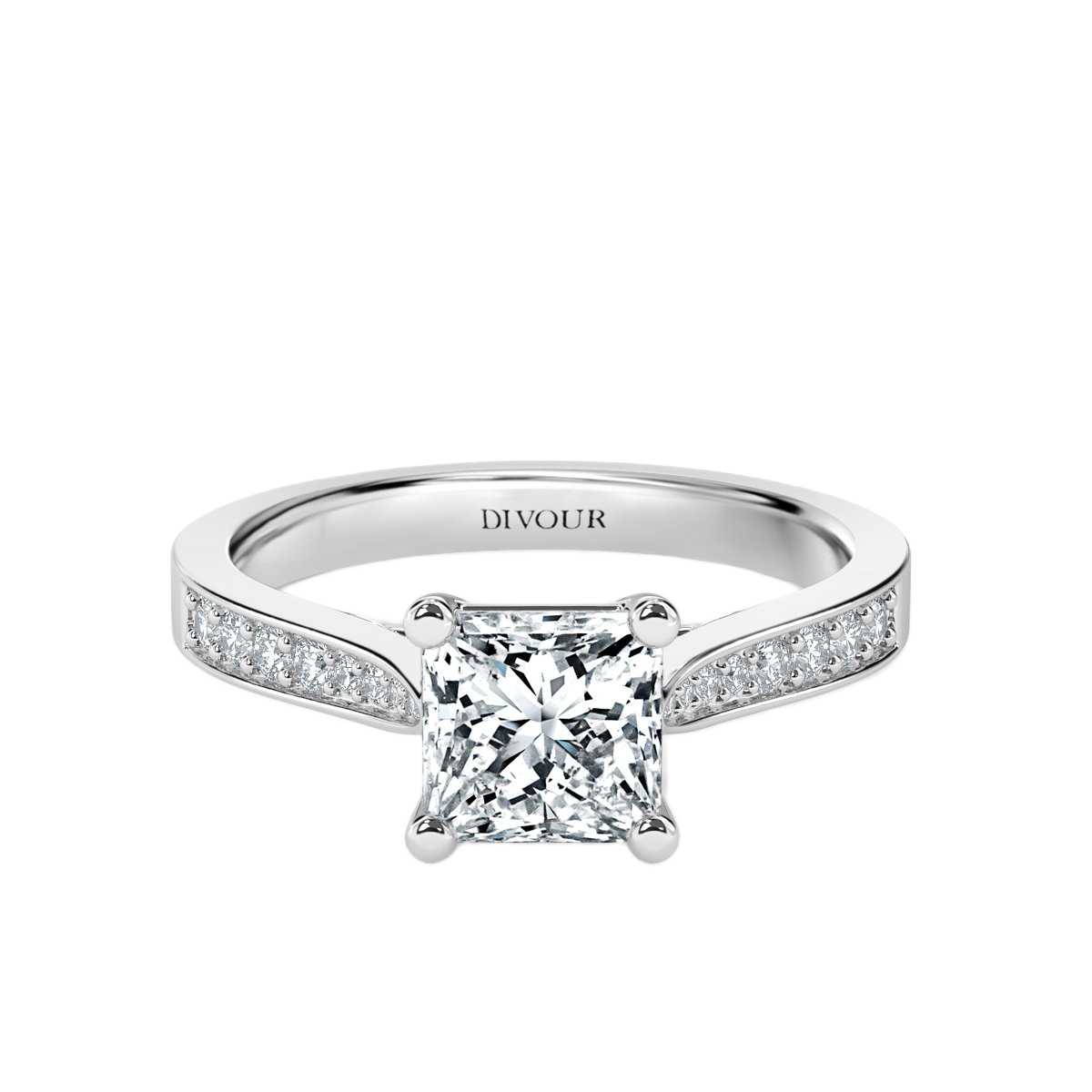Thread set Princess Diamond Engagement Ring