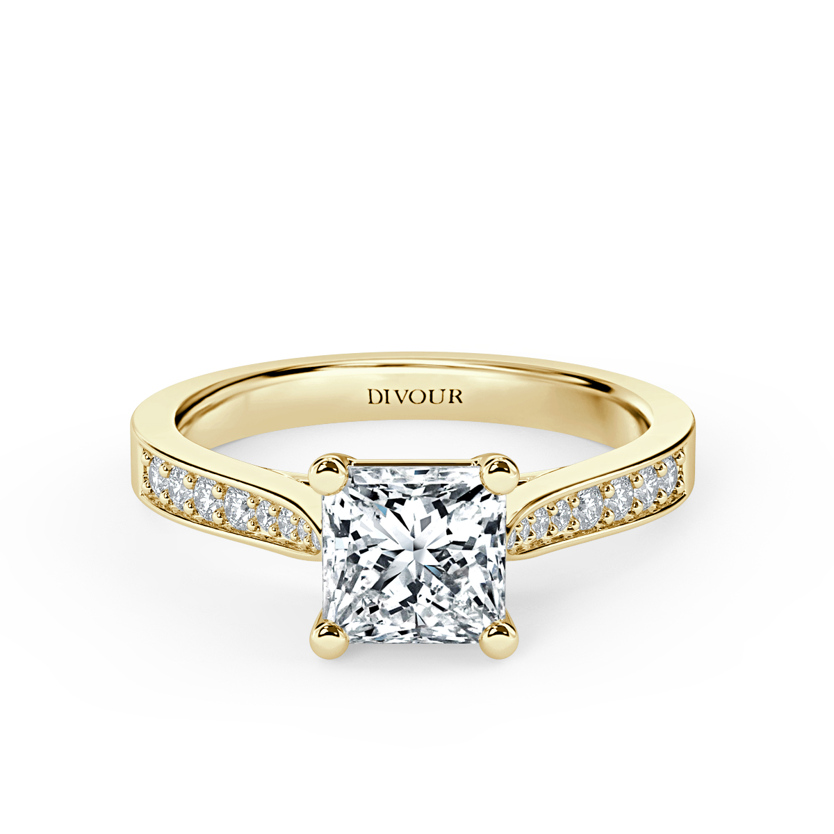 Thread set Princess Diamond Engagement Ring