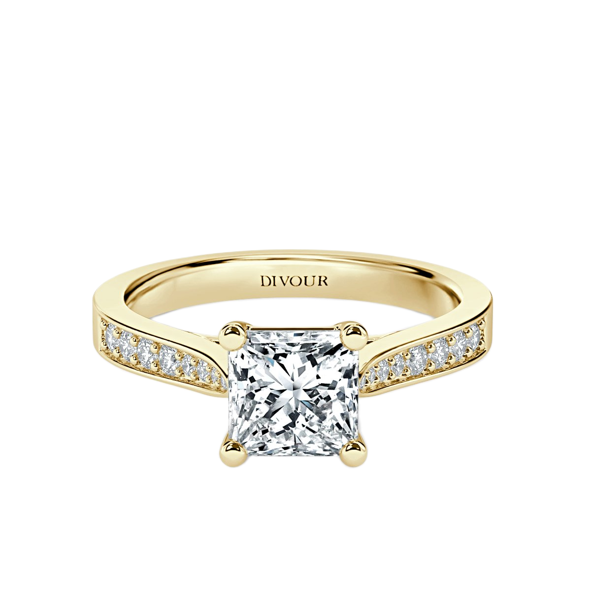 Thread set Princess Diamond Engagement Ring