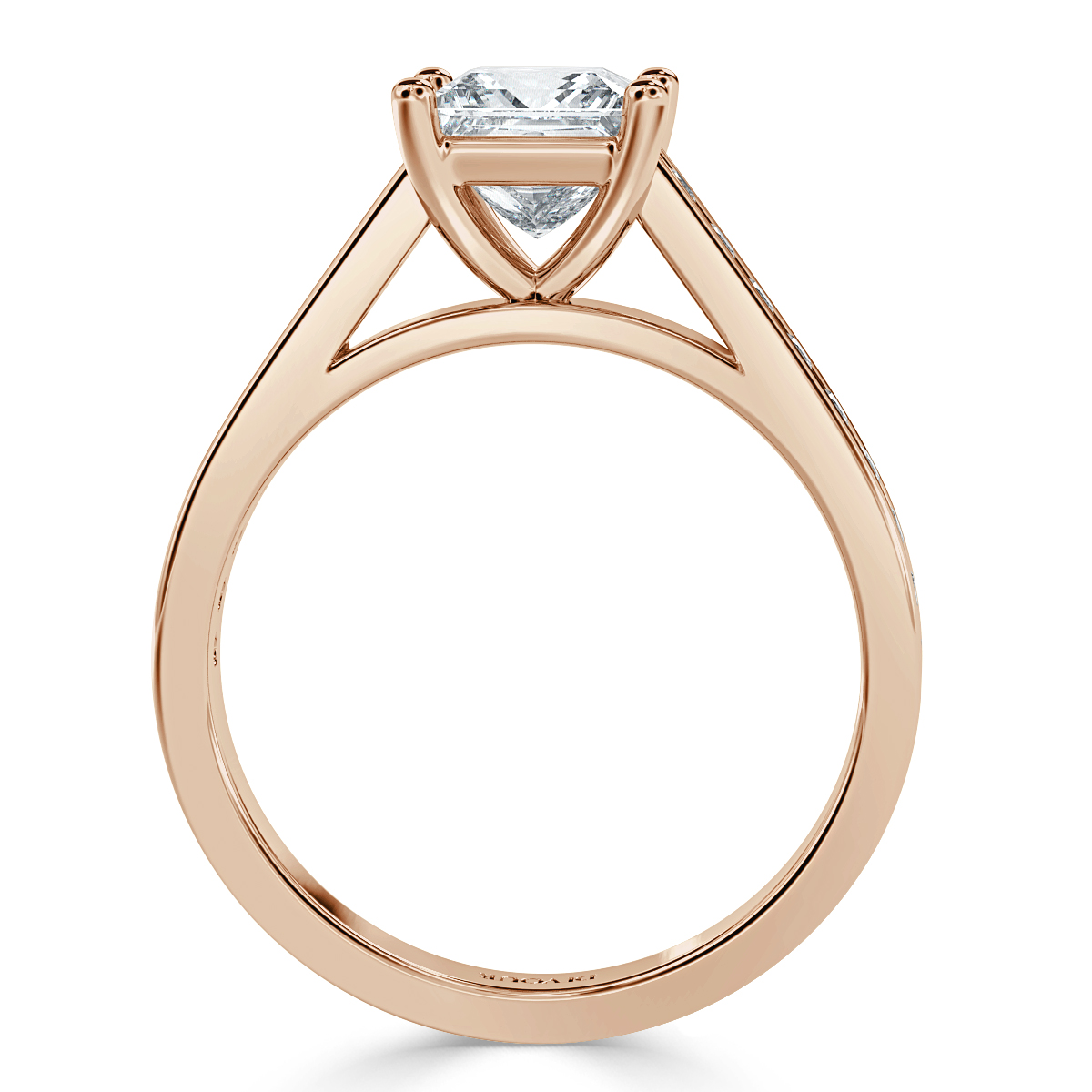Channel set Princess Diamond Engagement Ring