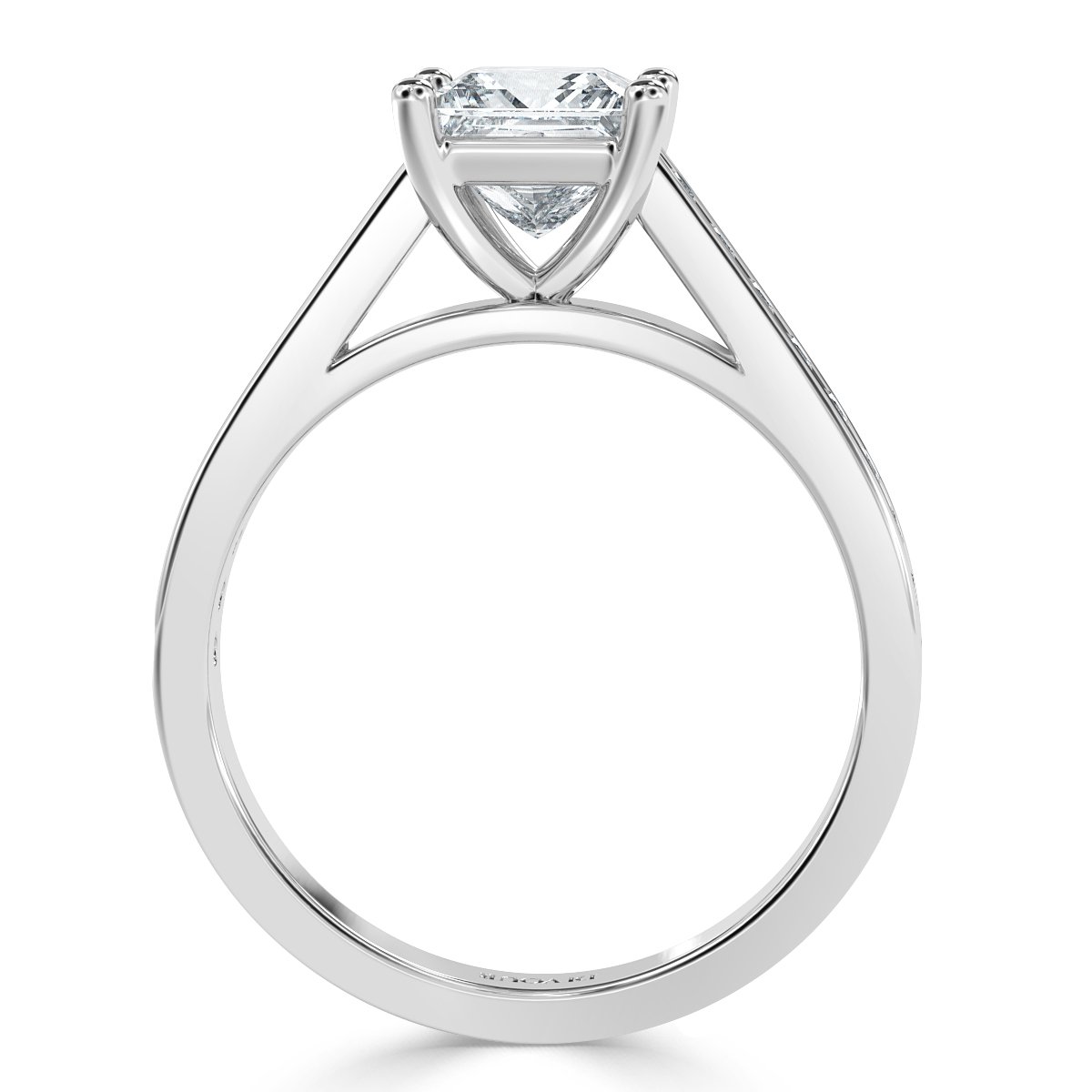 Channel set Princess Diamond Engagement Ring