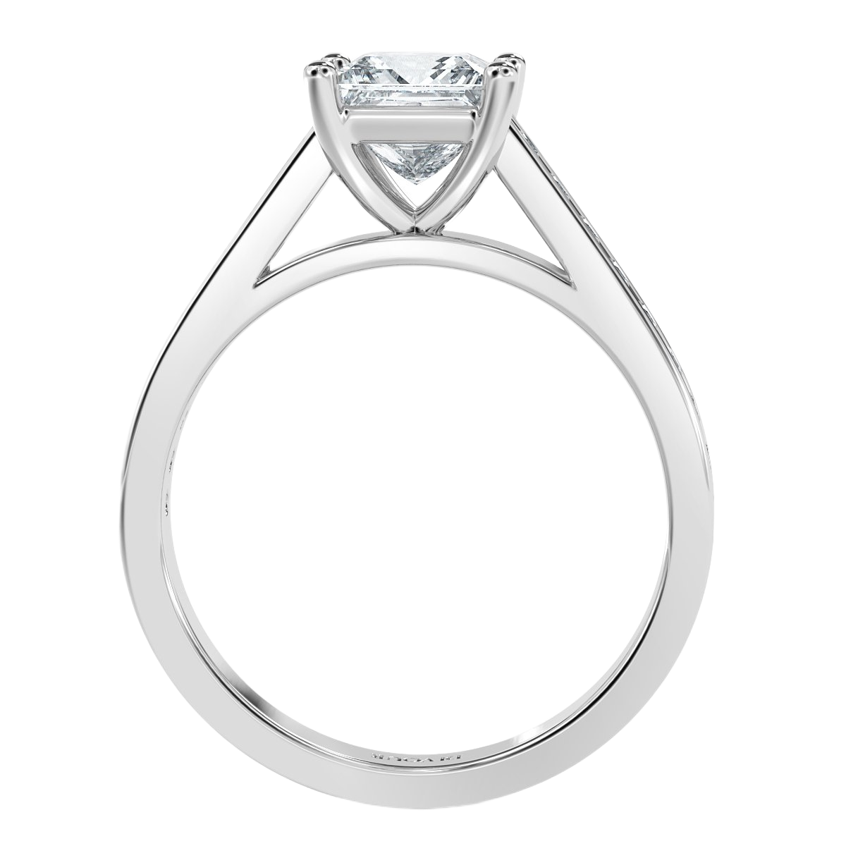 Channel set Princess Diamond Engagement Ring