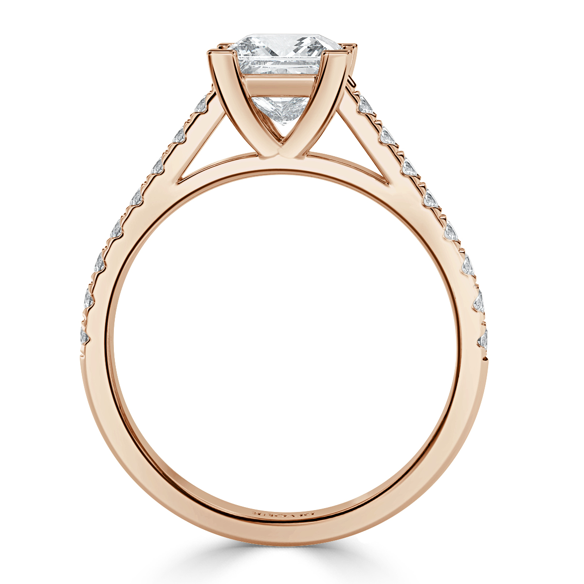 Micro set Princess Diamond Engagement Ring