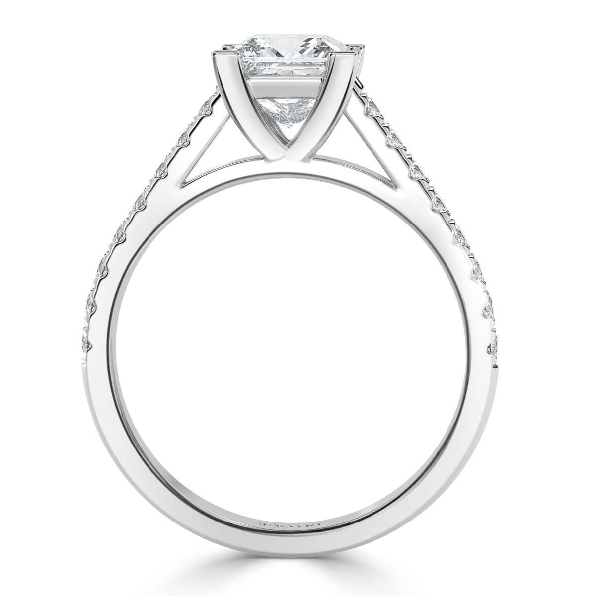 Micro set Princess Diamond Engagement Ring