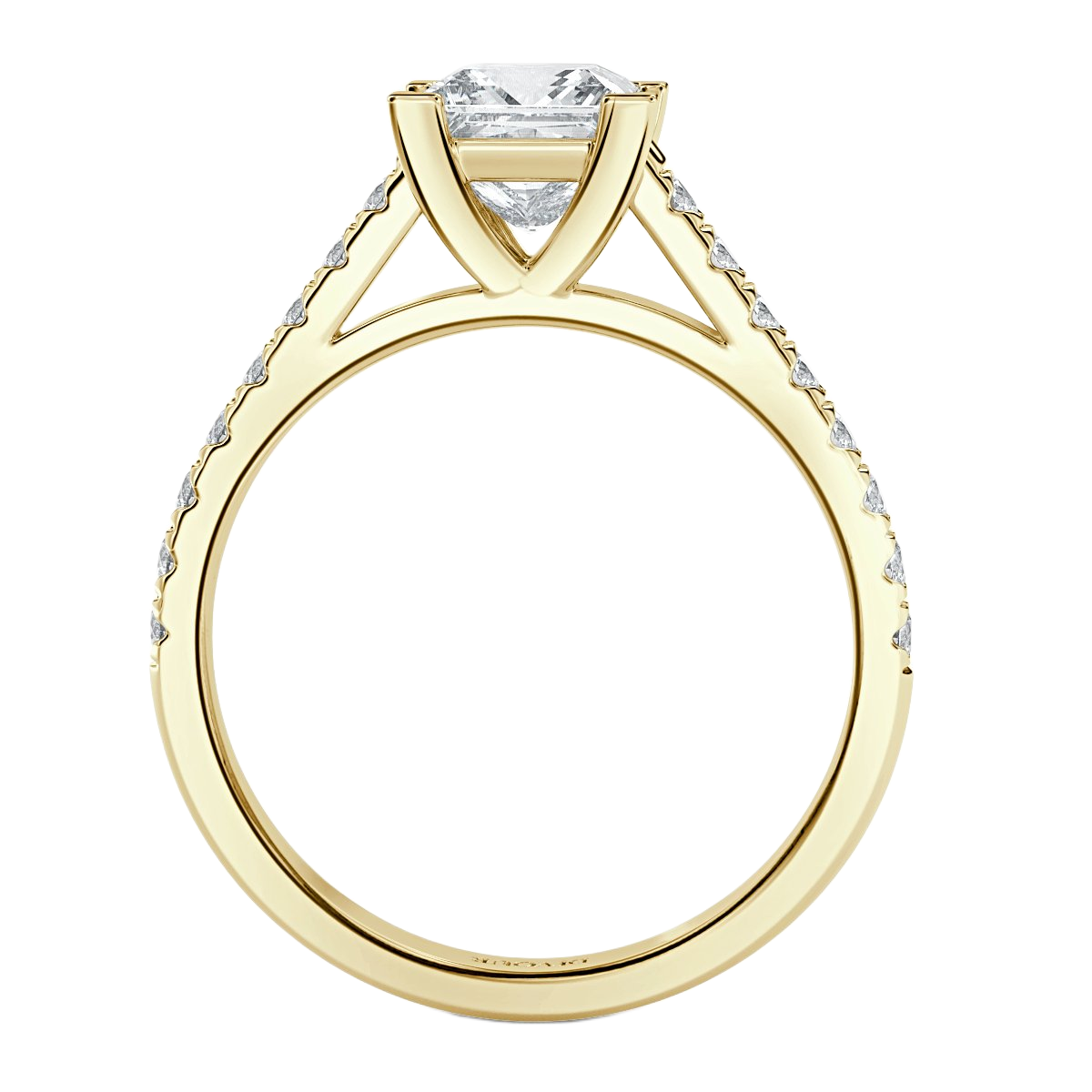 Micro set Princess Diamond Engagement Ring