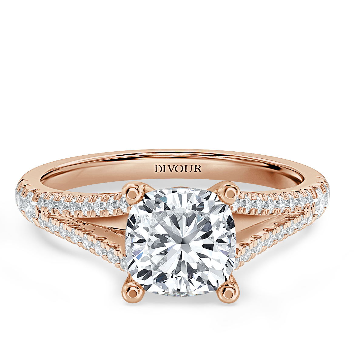 Split Shank Cushion  Diamond Engagement Ring
