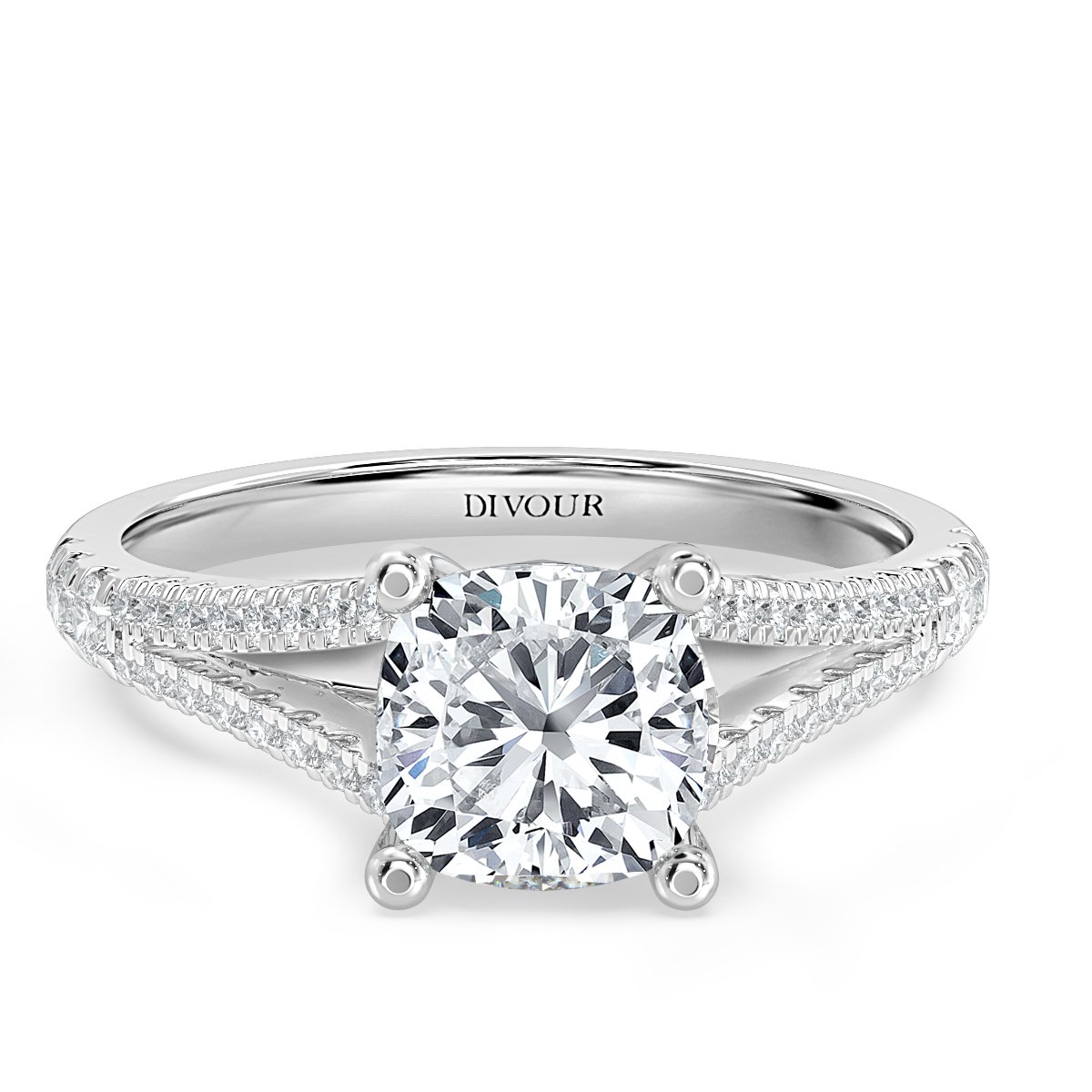 Split Shank Cushion  Diamond Engagement Ring