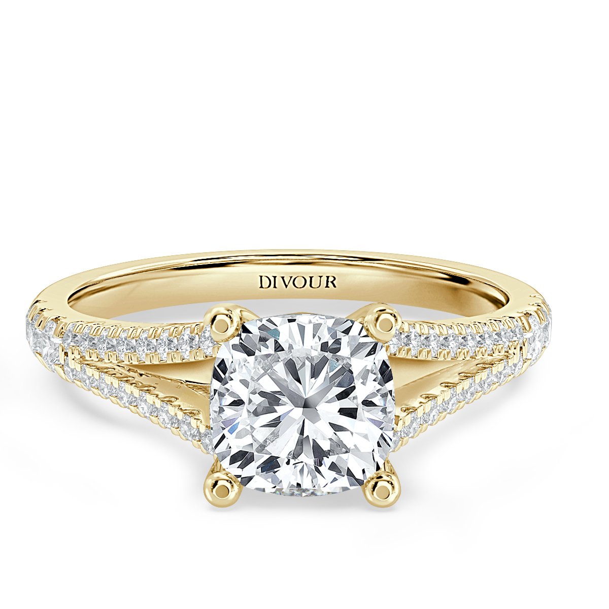 Split Shank Cushion  Diamond Engagement Ring