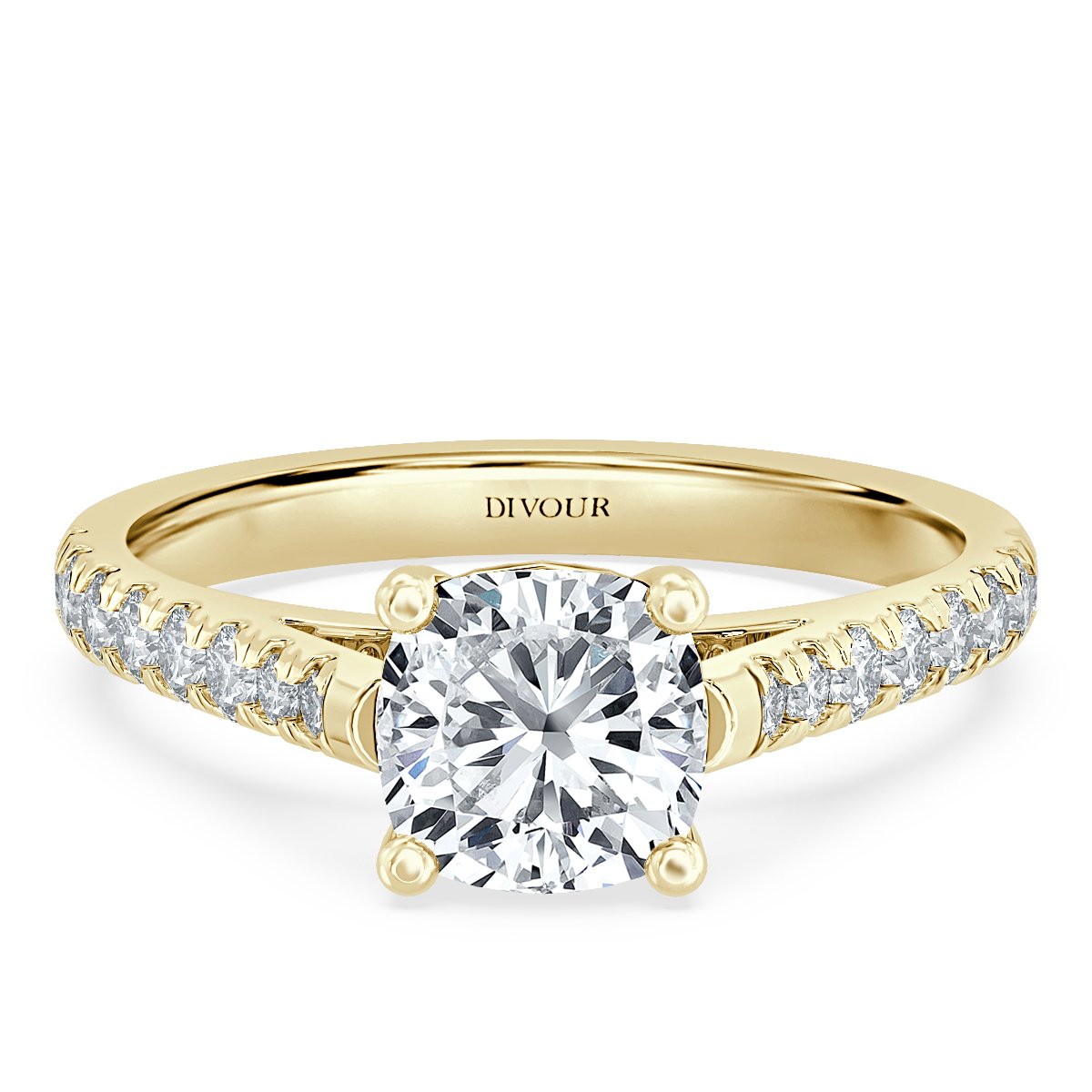 Micro Set Cushion Halo Engagement Ring