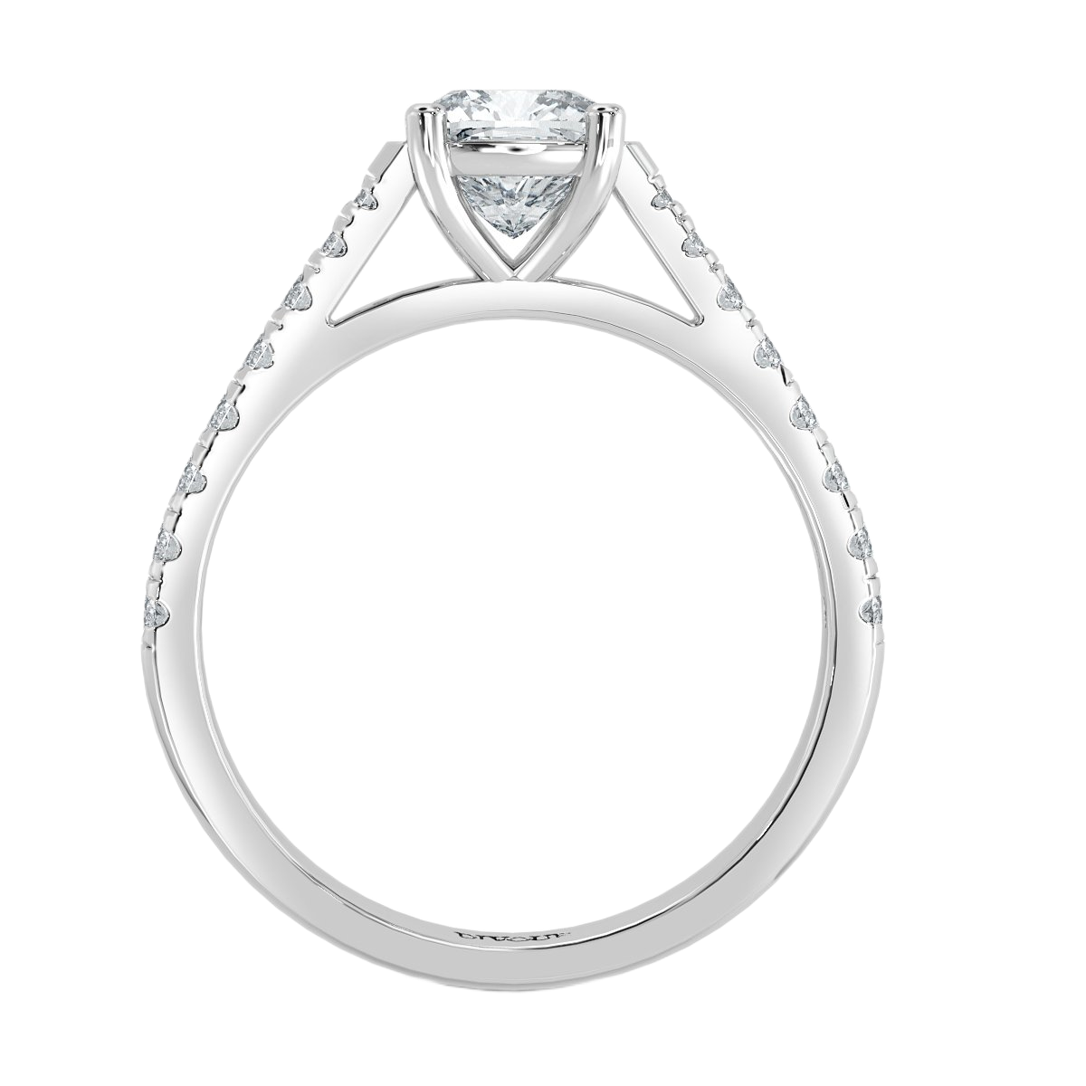 Micro Set Cushion Halo Engagement Ring