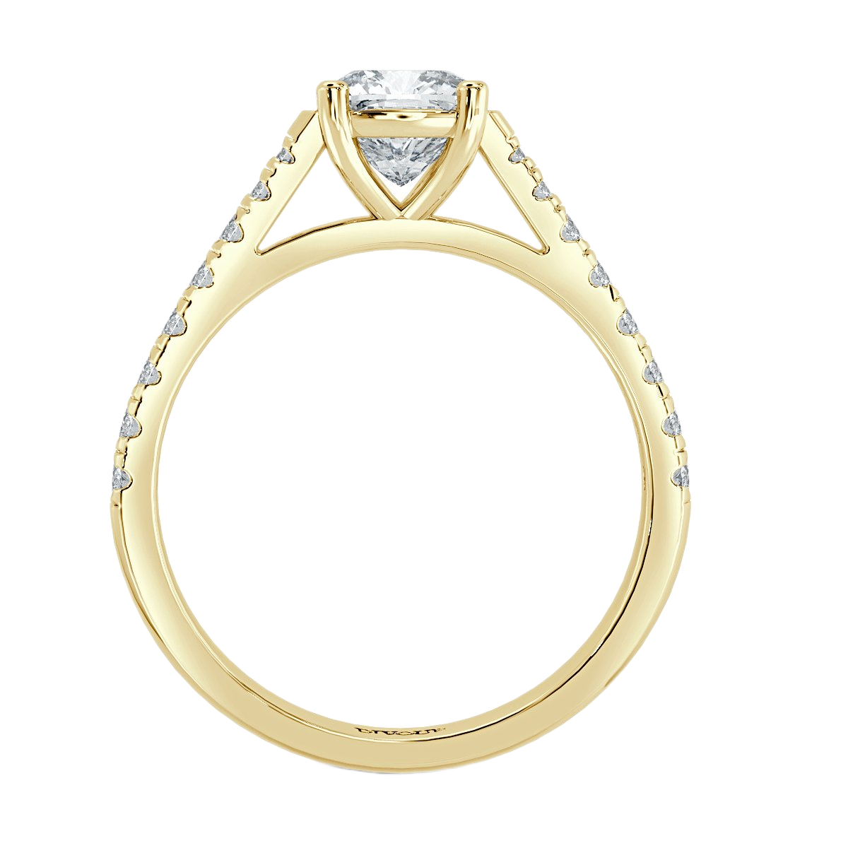 Micro Set Cushion Halo Engagement Ring