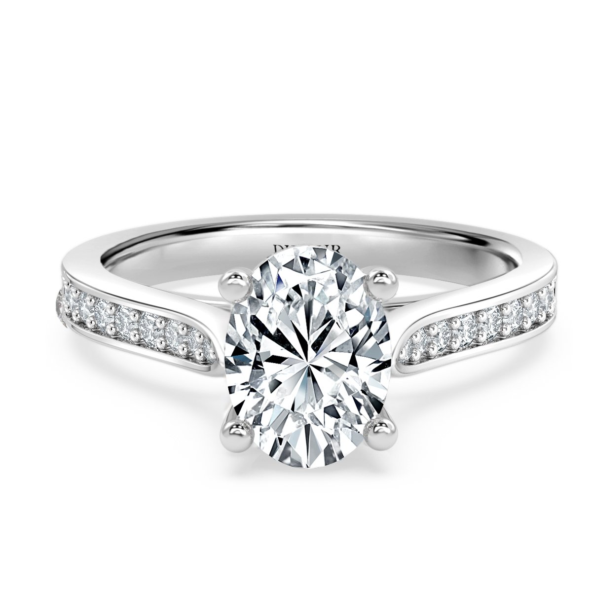 Thread Set Oval  Diamond Engagement ring