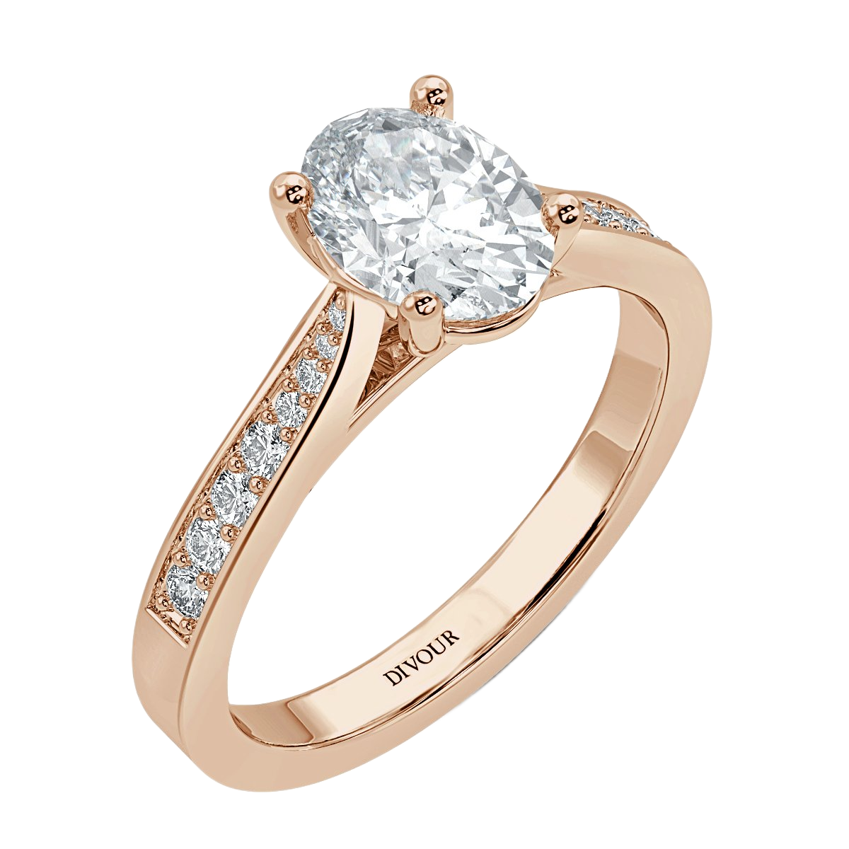 Thread Set Oval  Diamond Engagement ring