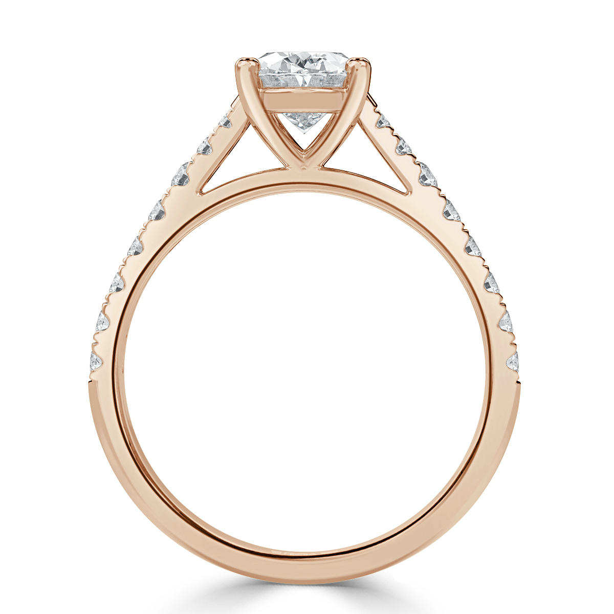 Micro Set Oval Diamond Engagement Ring