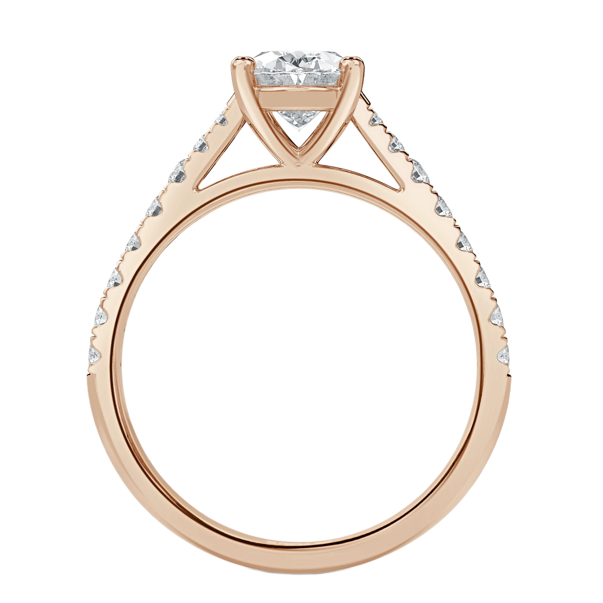 Micro Set Oval Diamond Engagement Ring