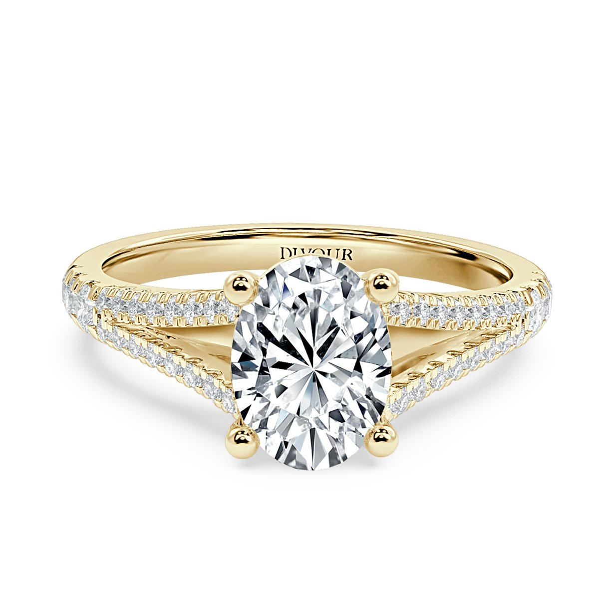 Split Shank Oval Diamond Engagement Ring