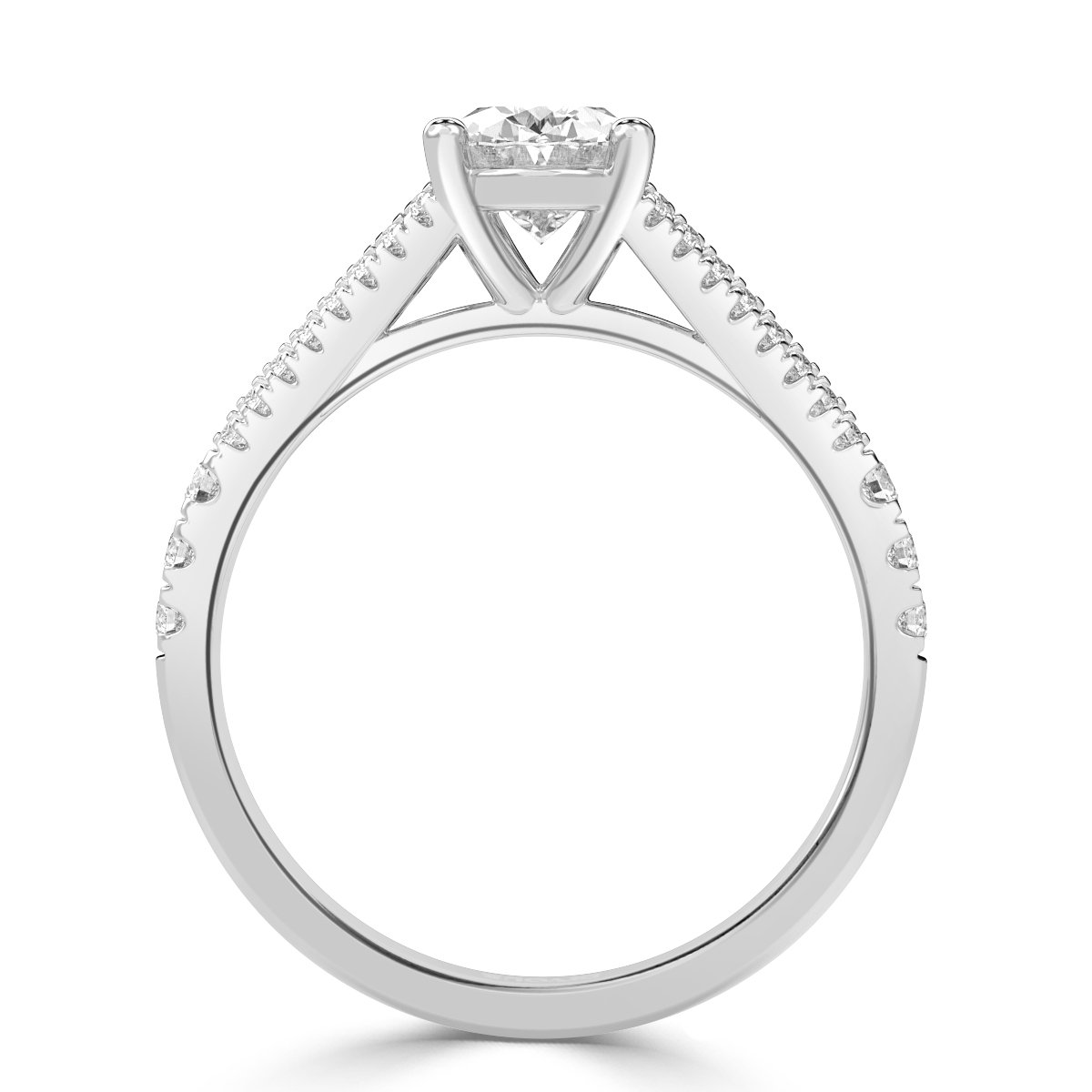 Split Shank Oval Diamond Engagement Ring