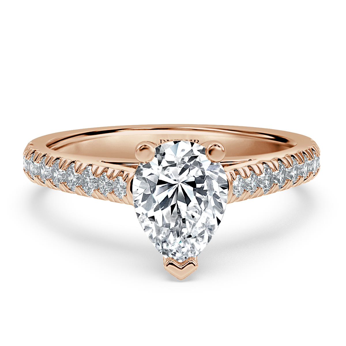Micro Set Pear Diamond Engagement Ring