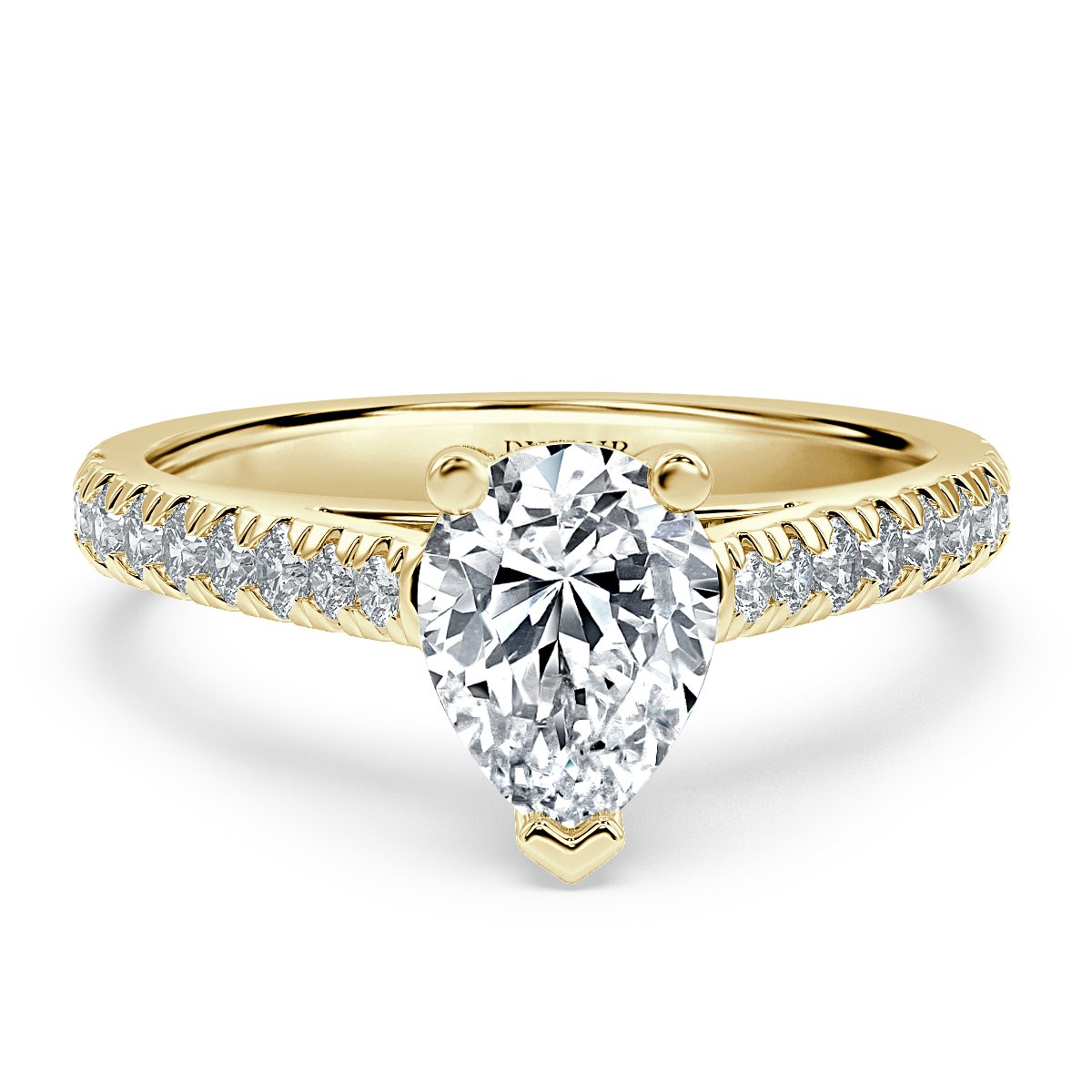 Micro Set Pear Diamond Engagement Ring