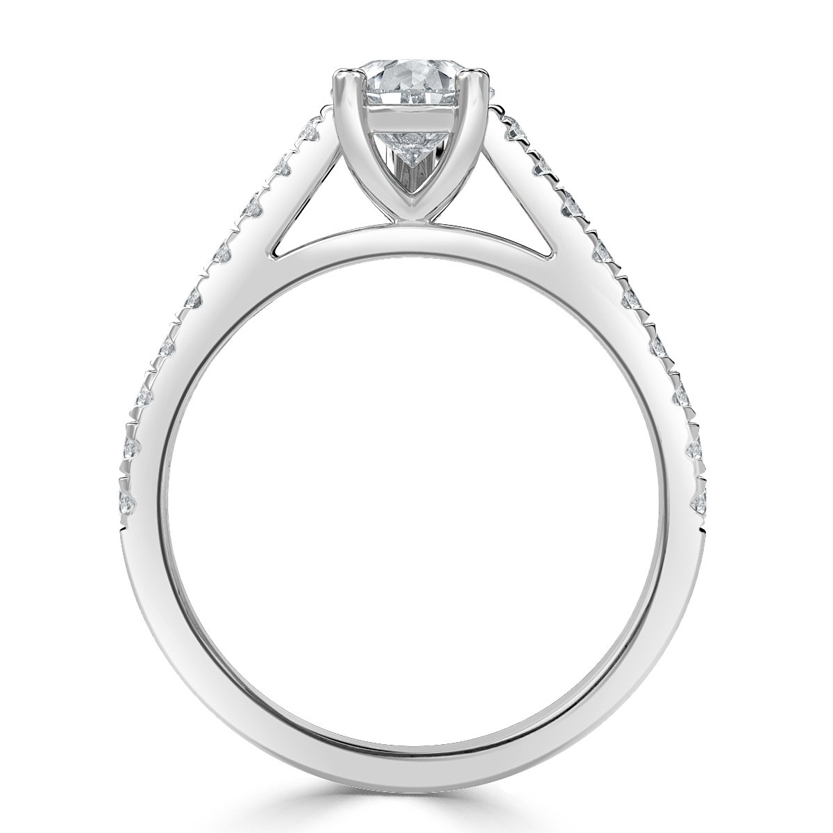 Micro Set Pear Diamond Engagement Ring