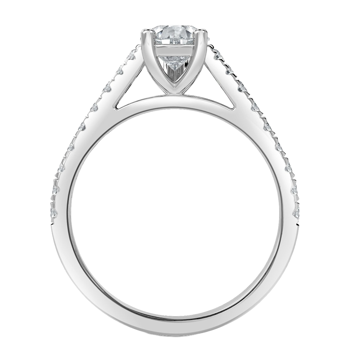 Micro Set Pear Diamond Engagement Ring