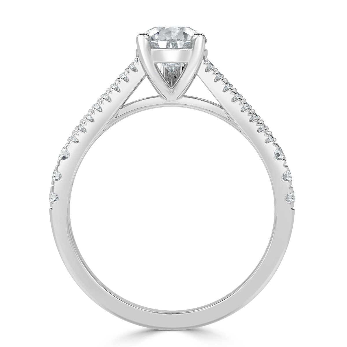 Split Shank Pear Diamond Engagement Ring