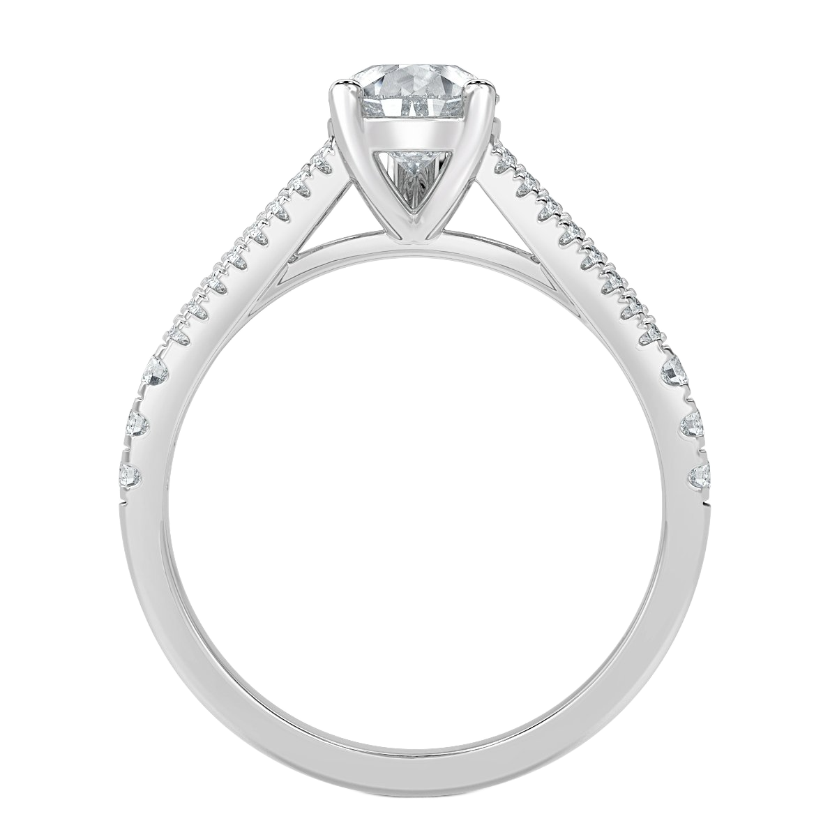 Split Shank Pear Diamond Engagement Ring