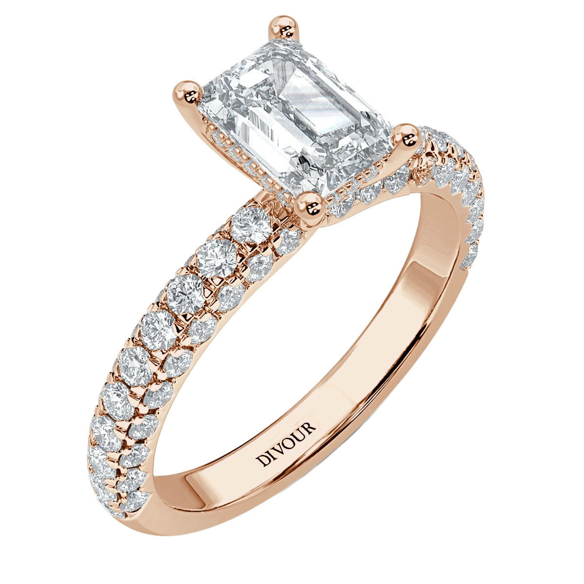 Emerald Diamond Engagement Ring