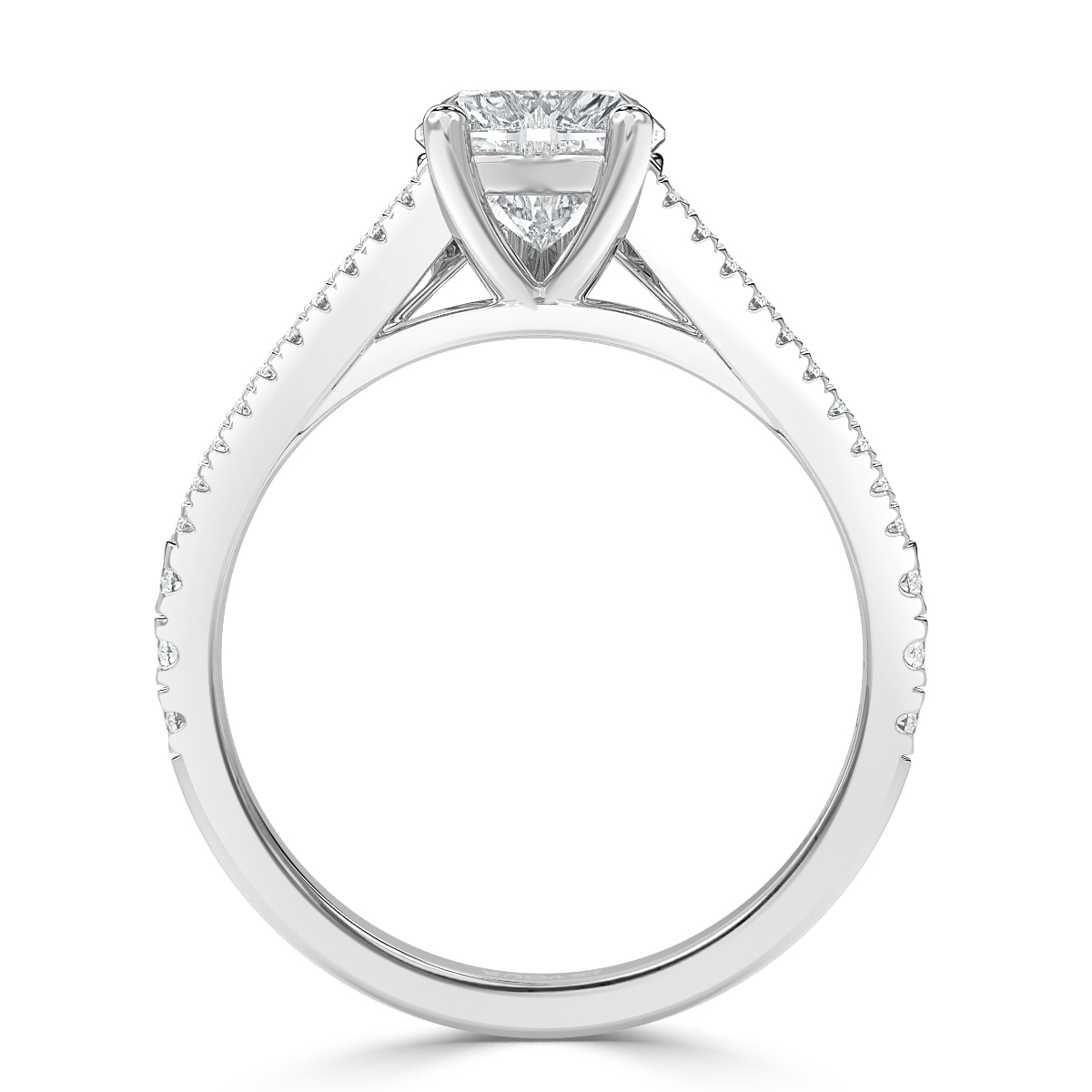Split Shank Heart Shape Diamond Engagement Ring