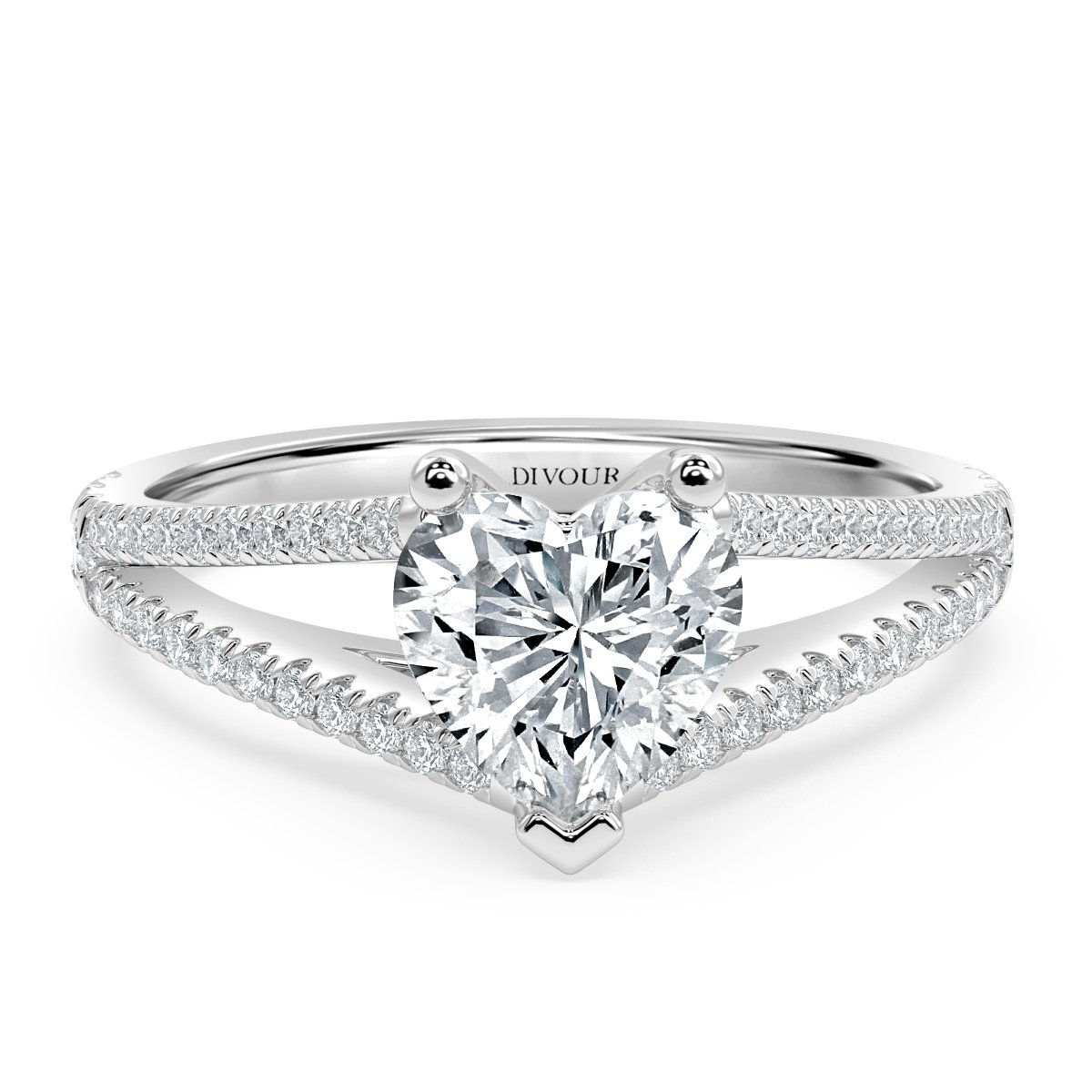 Heart Halo Engagement Ring