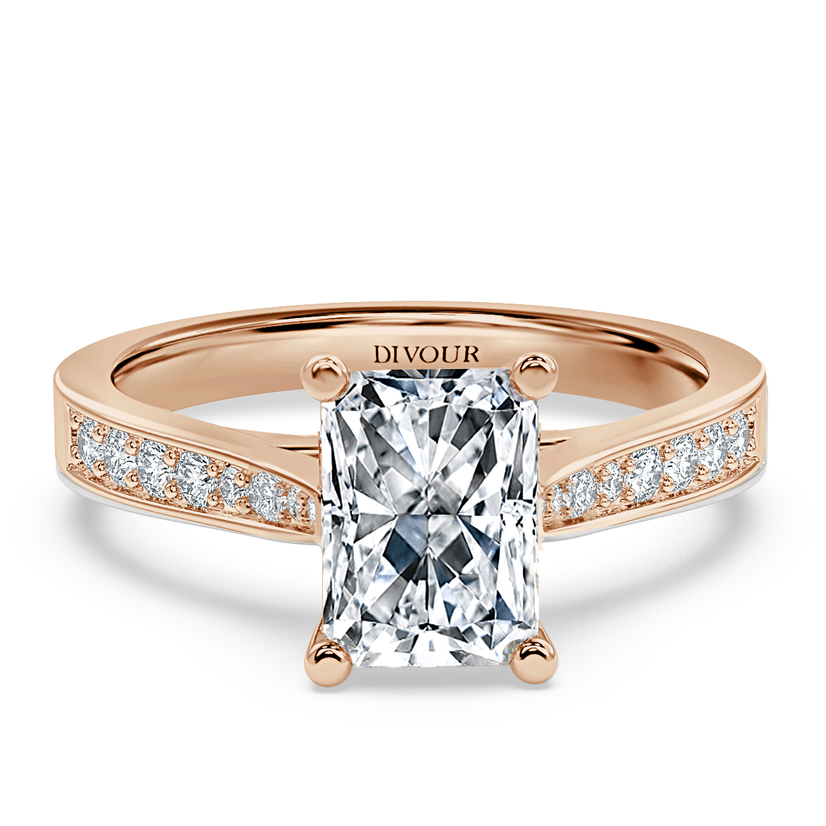 Thread Set Radiant Diamond Engagement ring
