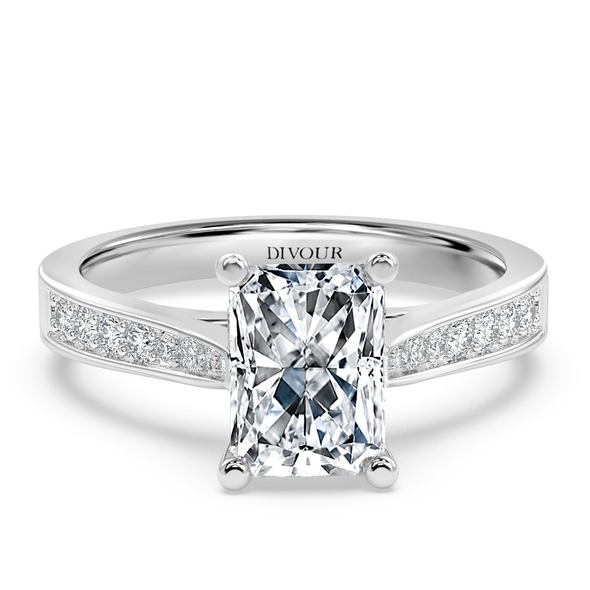 Thread Set Radiant Diamond Engagement ring