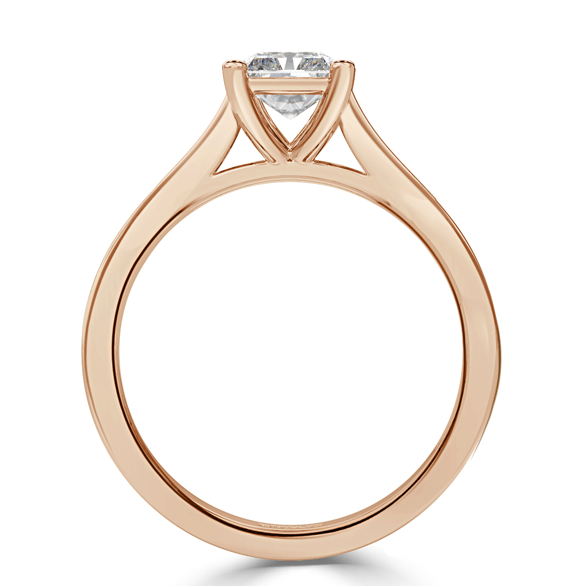 Thread Set Radiant Diamond Engagement ring