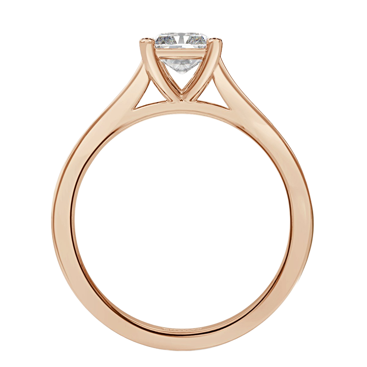 Thread Set Radiant Diamond Engagement ring