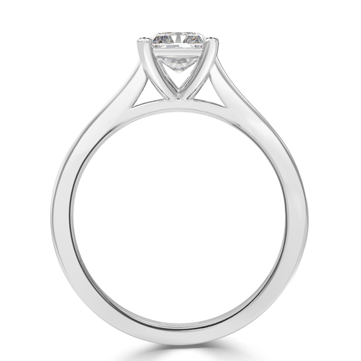 Thread Set Radiant Diamond Engagement ring
