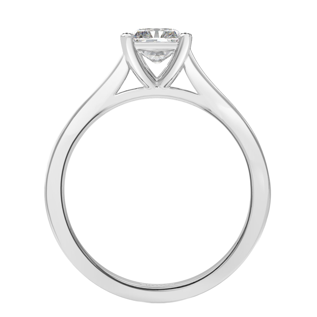 Thread Set Radiant Diamond Engagement ring
