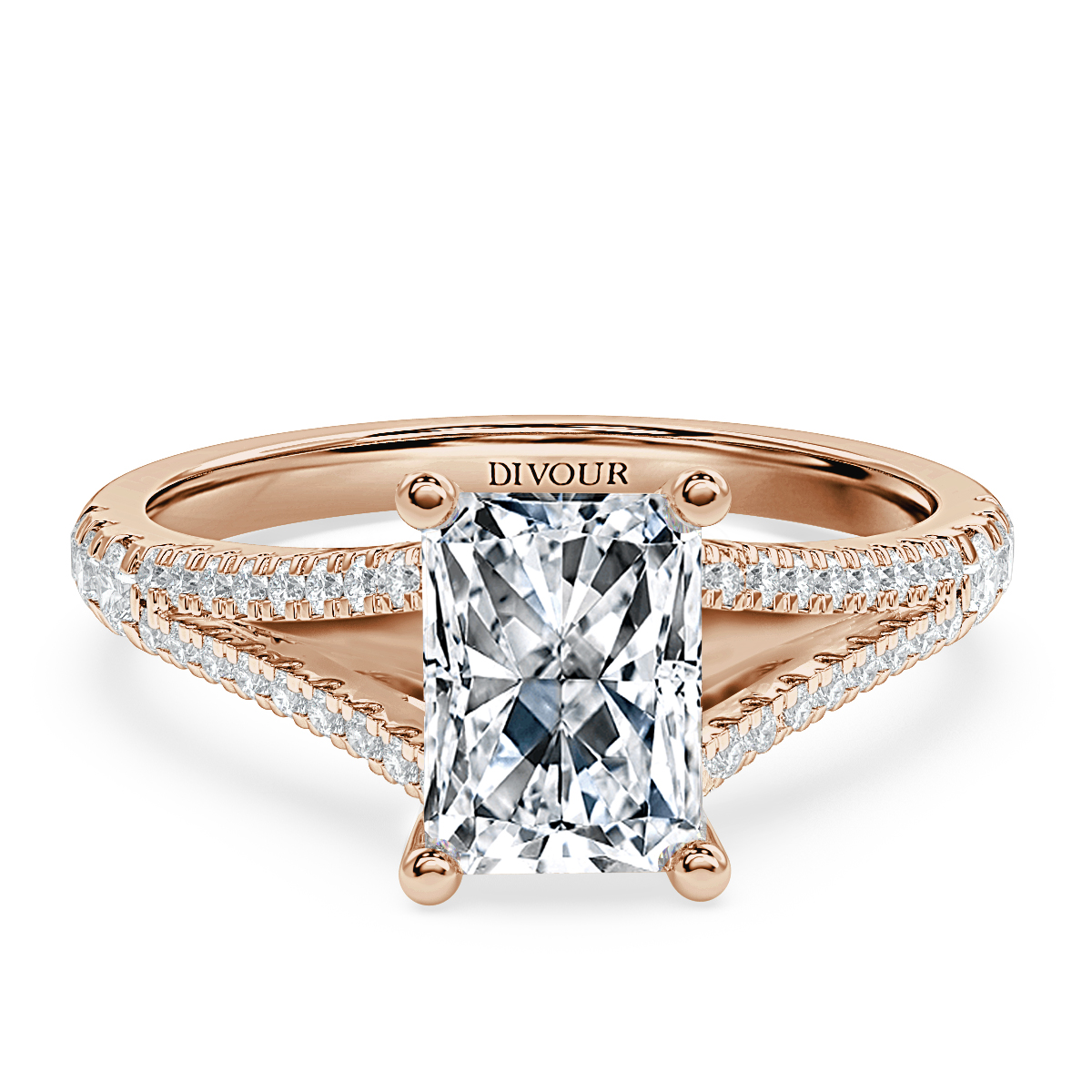 Split Shank Radiant Diamond Engagement Ring