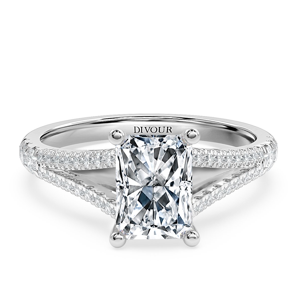 Split shank deals round engagement rings