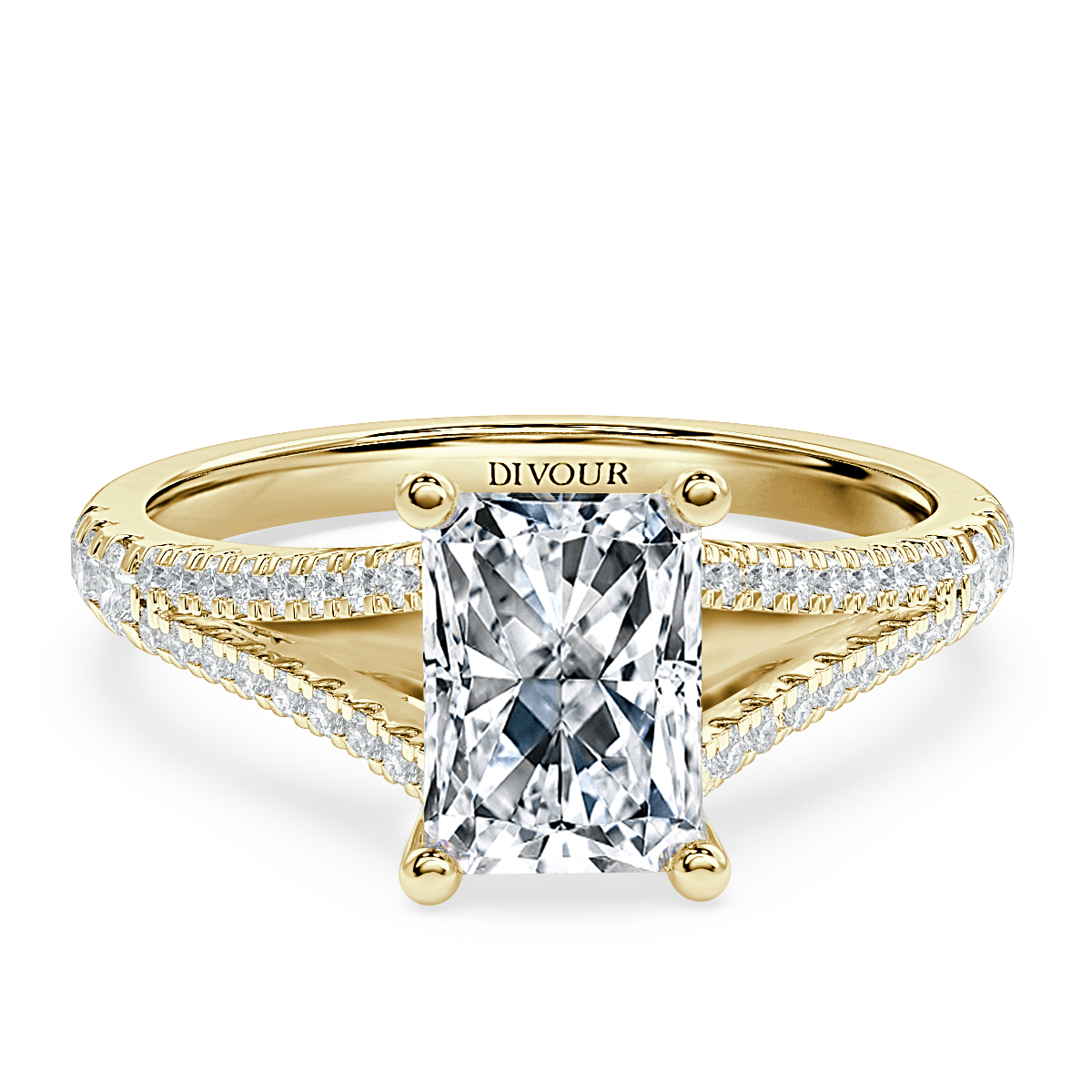 Split Shank Radiant Diamond Engagement Ring