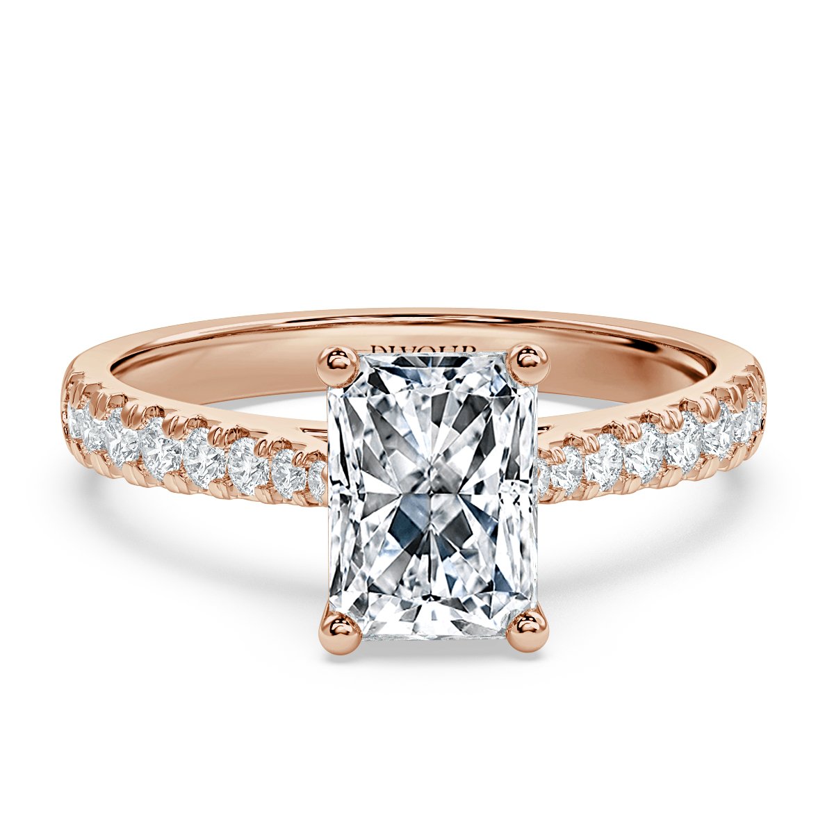 Micro Set Radiant Diamond Engagement Ring