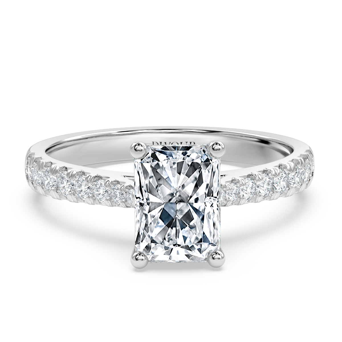 Micro Set Radiant Diamond Engagement Ring