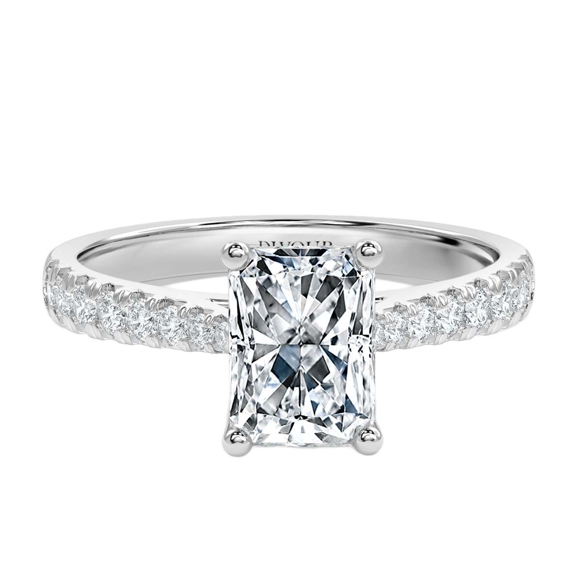 Micro Set Radiant Diamond Engagement Ring