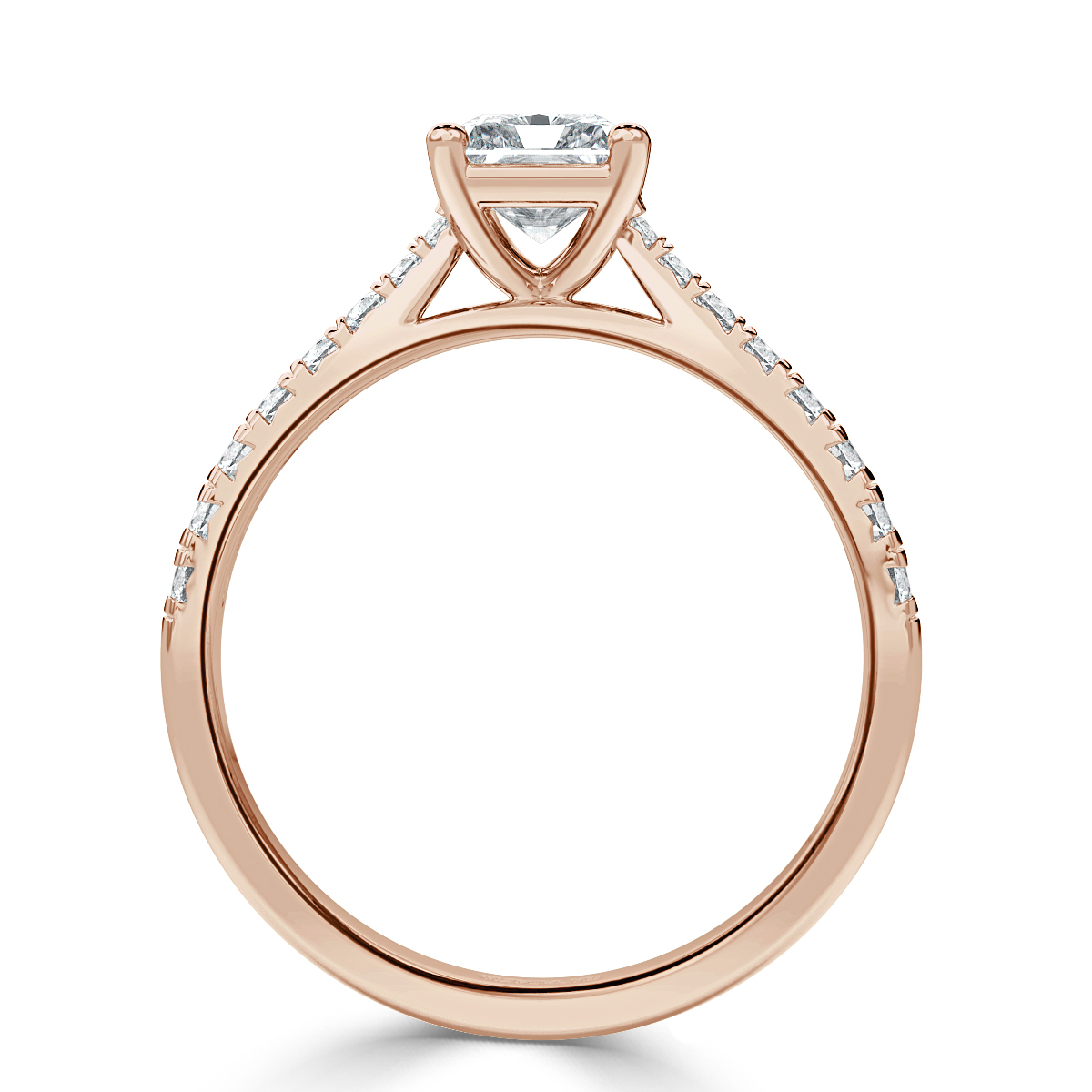 Micro Set Radiant Diamond Engagement Ring