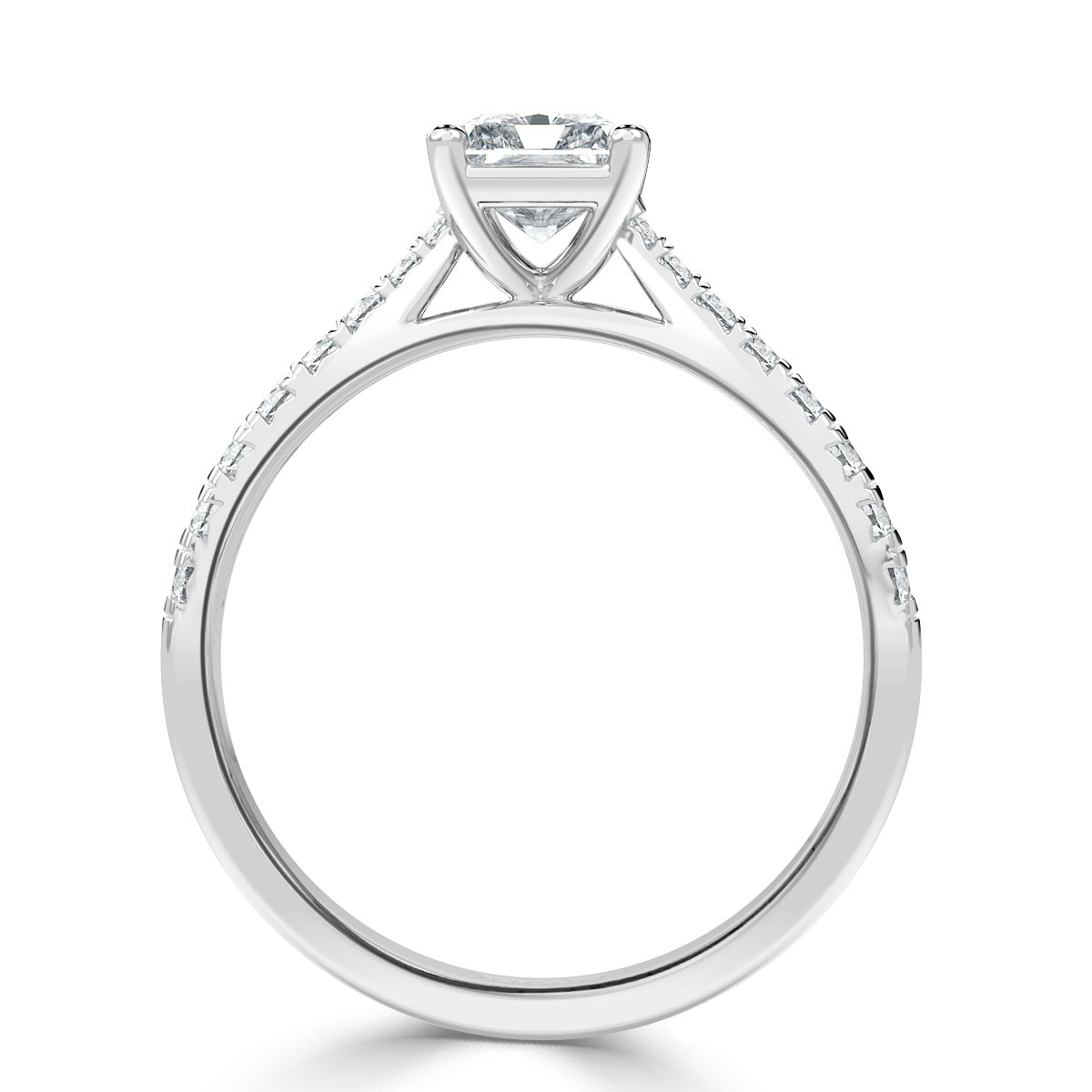 Micro Set Radiant Diamond Engagement Ring