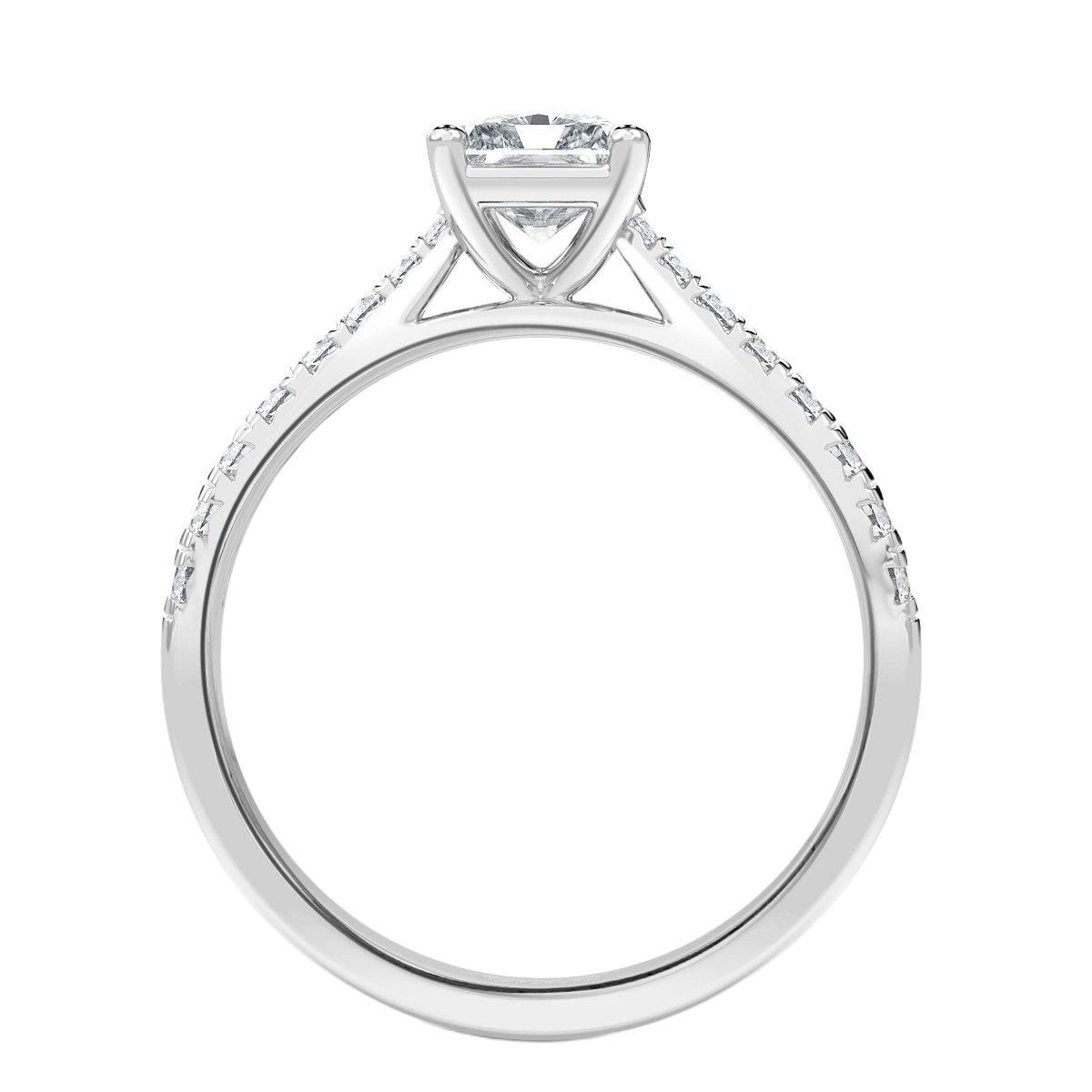 Micro Set Radiant Diamond Engagement Ring